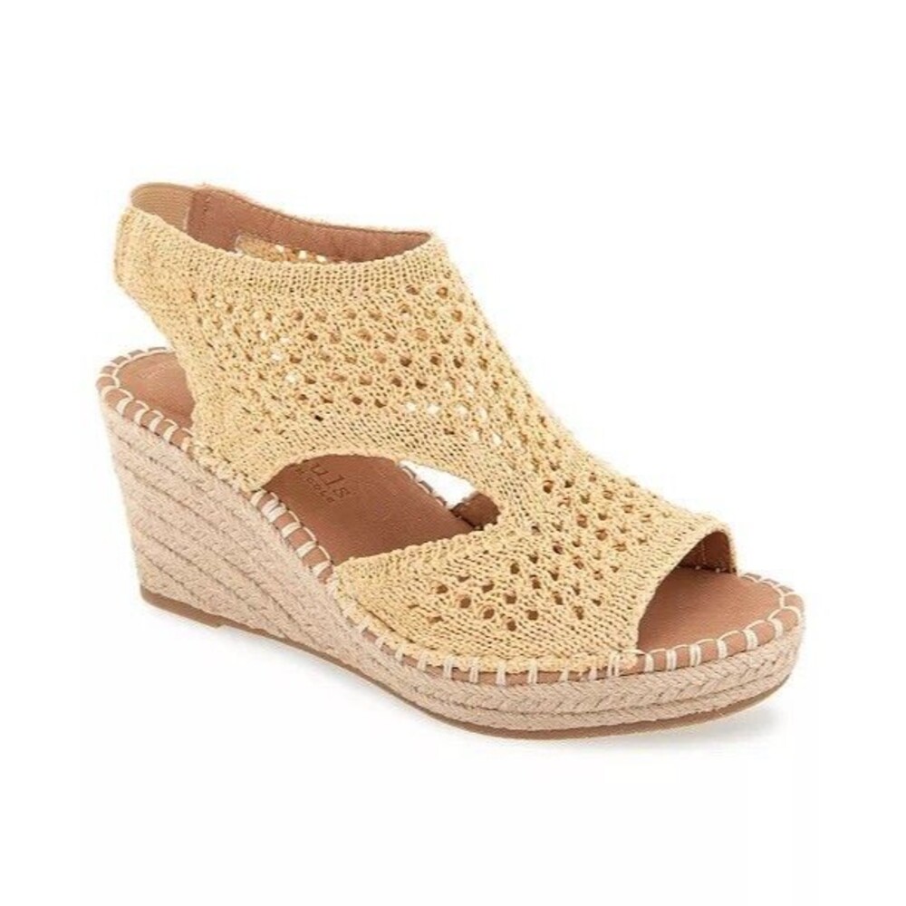 Gentle Souls By Kenneth Cole Women's Cody Knit Round Toe Wedge Sandals Size 6.5